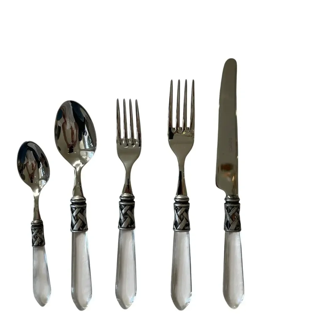 Vietri Aladdin Antique Five Piece Place Setting CLEAR New